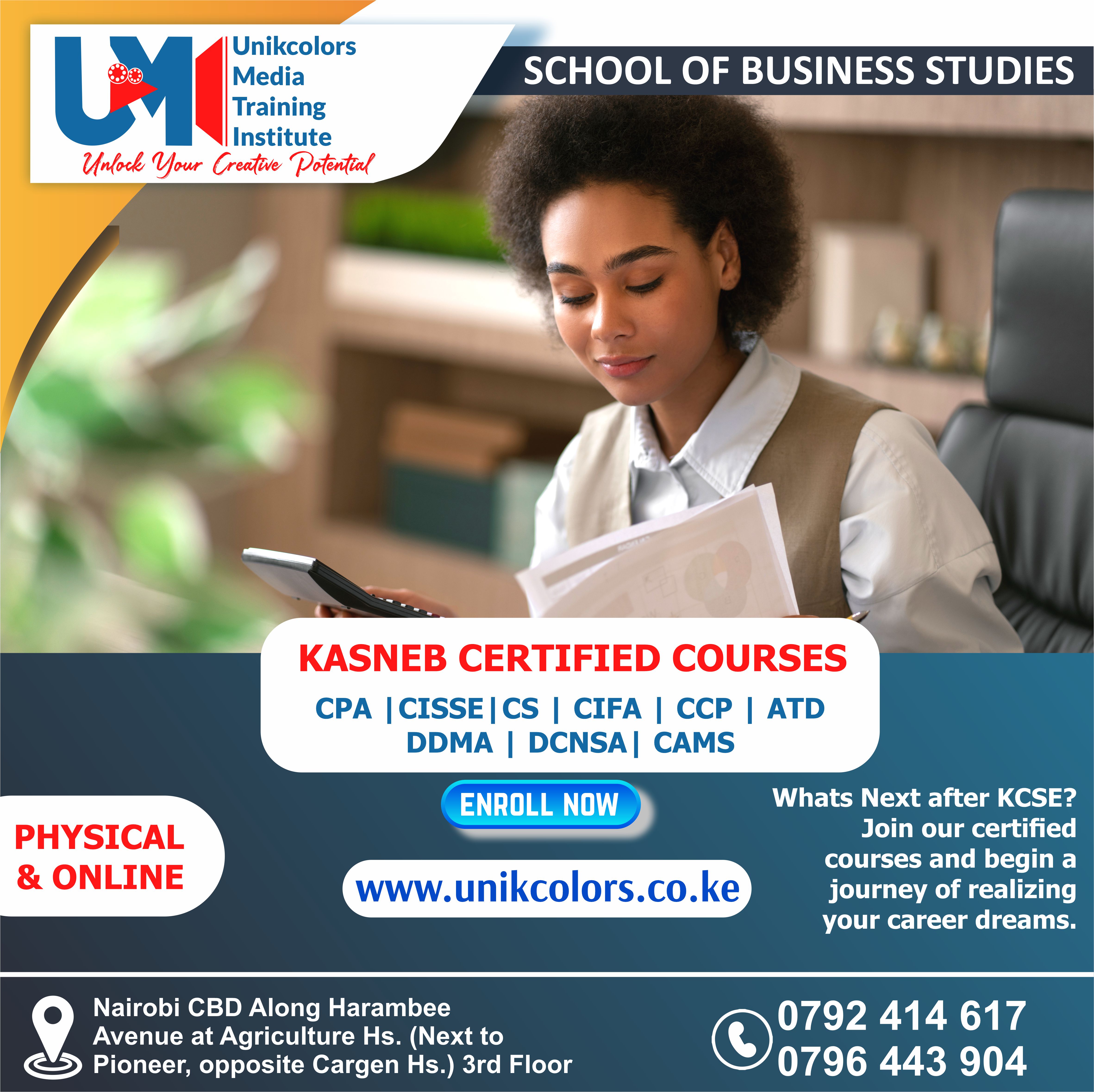 KASNEB CERTIFIED COURSES - CPA | CISSE | CS | CIFA | CCP | DDMA | DCNSA | CAMS